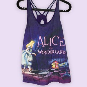 Alice in Wonderland "Title Card" Keyhole Racer Back Tank Top Size Medium